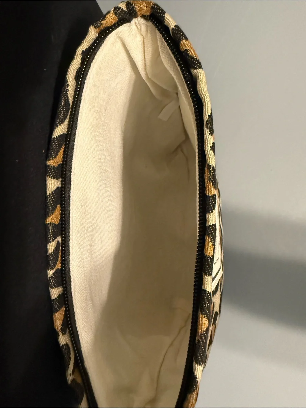 Pleasant Time Leopard Print Cosmetic Pouch - Tan & Black